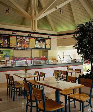 2025快餐店桌椅清新舒适装修效果图