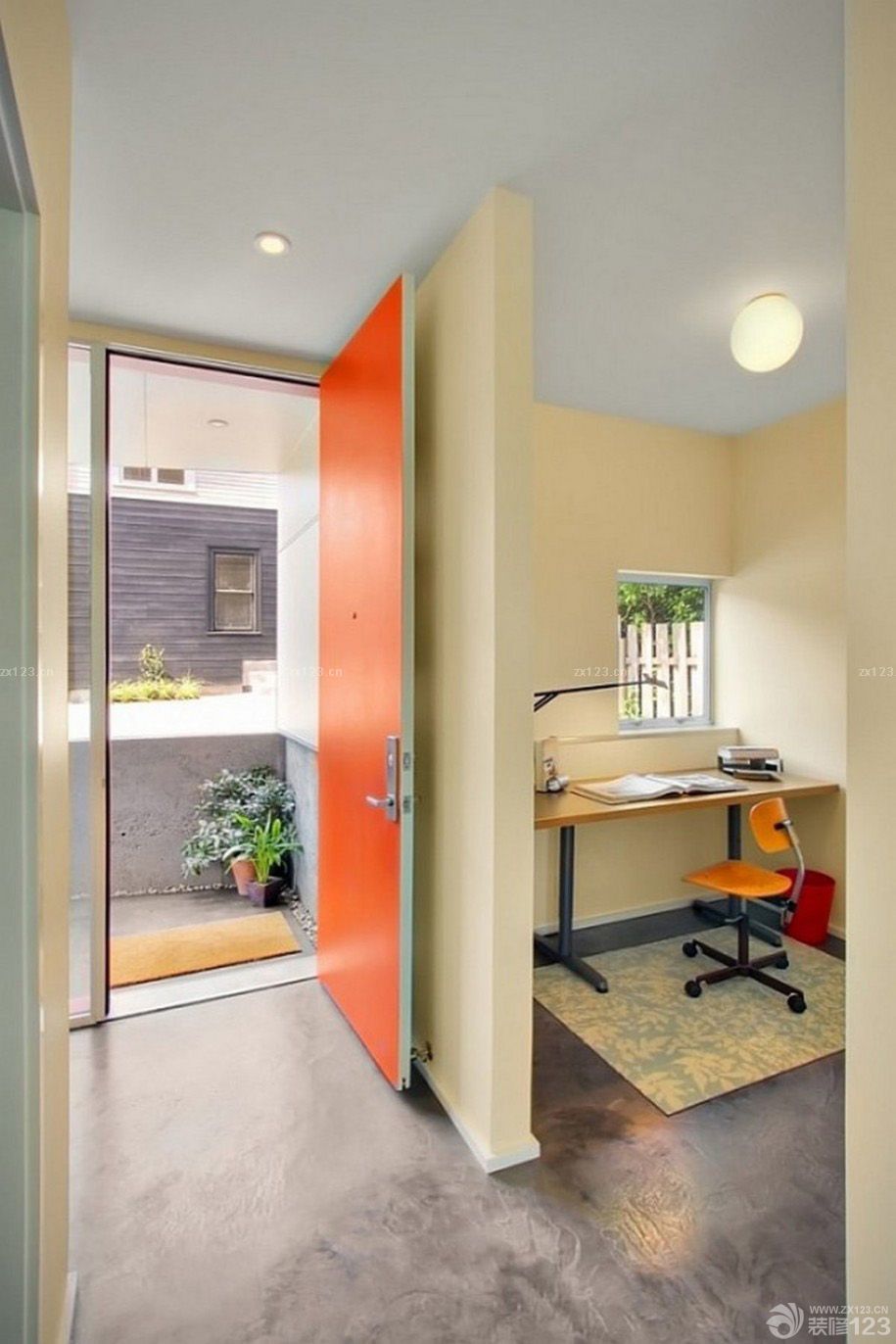 个性现代风格小户型橙色门设计图片大全2025