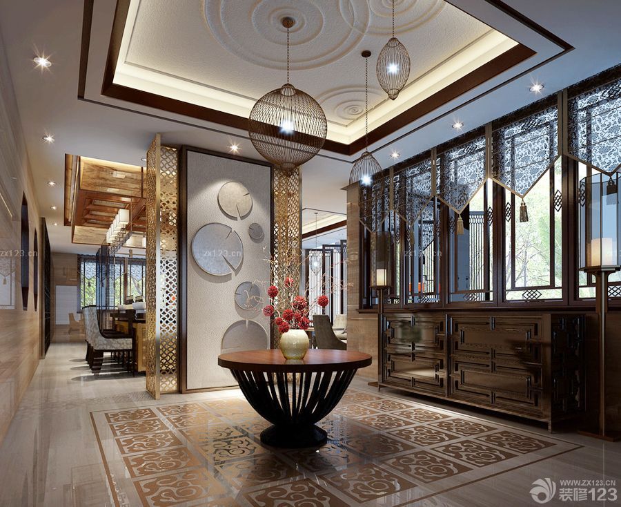 2025最新中式风格小型会所隔断设计图