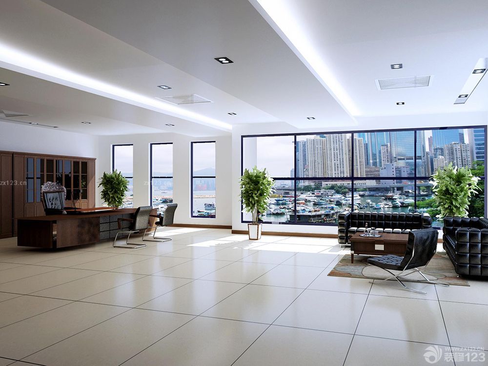 董事长办公室办公桌植物装饰实景图欣赏