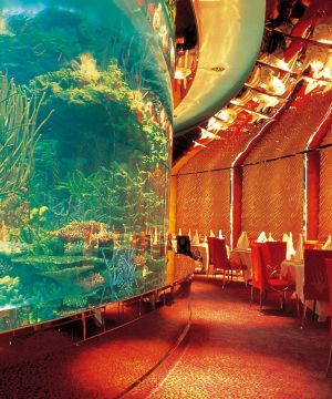 迪拜七星级酒店海底特色餐厅装修效果图片