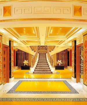 迪拜七星级酒店大厅吊顶设计效果图欣赏