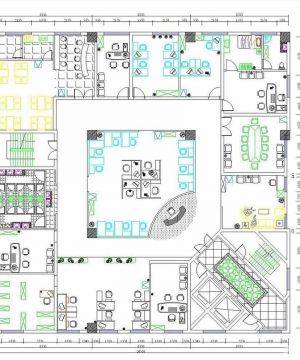 最新大型办公室设计平面图
