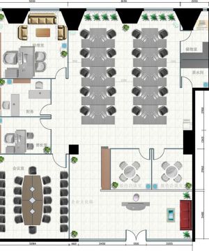 办公室分布设计平面图片