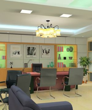 最新现代办公室办公桌植物设计图片大全