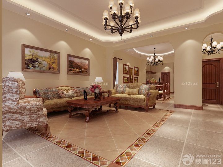 美式现代客厅组合沙发设计案例大全