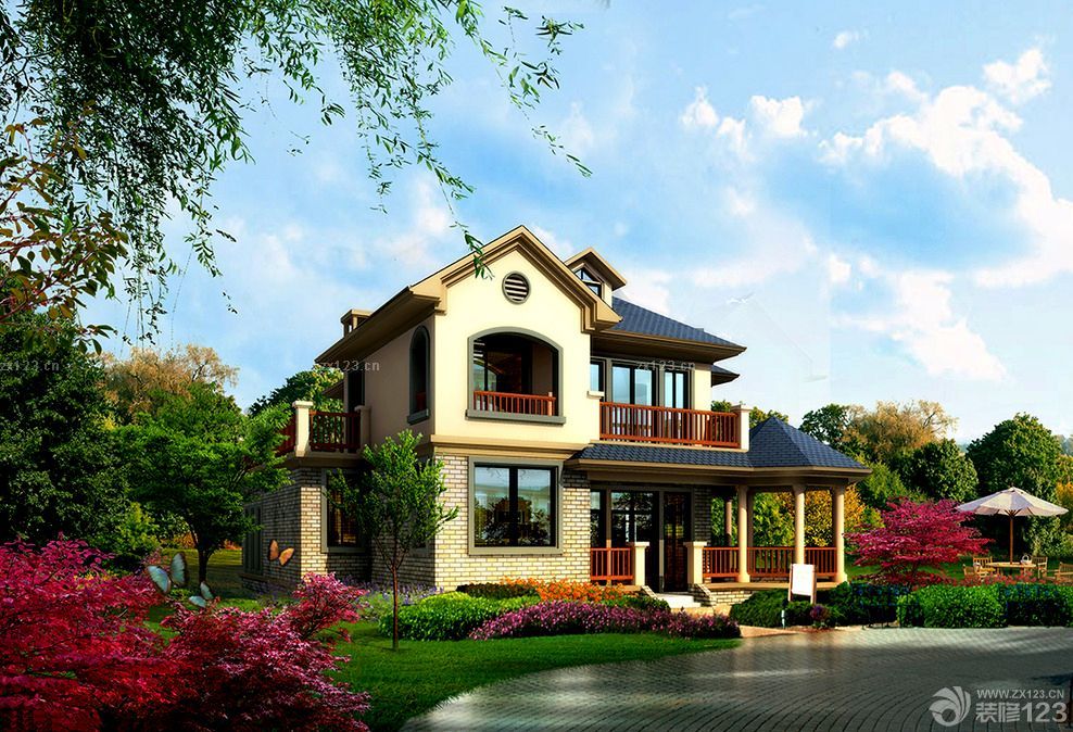 东南亚海景别墅外墙瓷砖效果图片欣赏