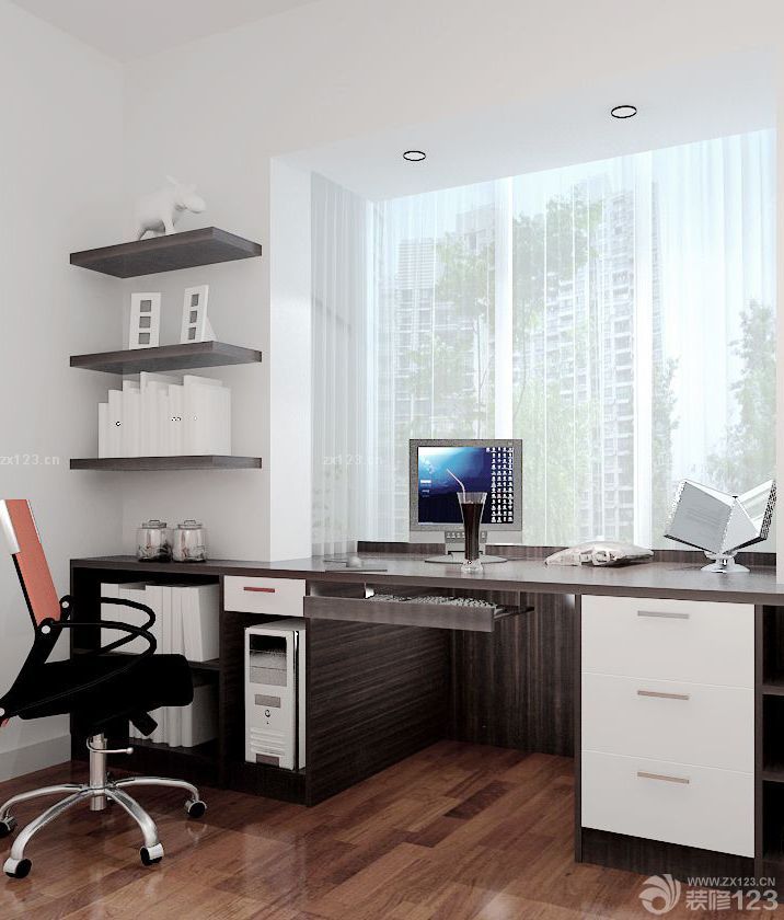 2020家装书房飘窗写字台装修样板