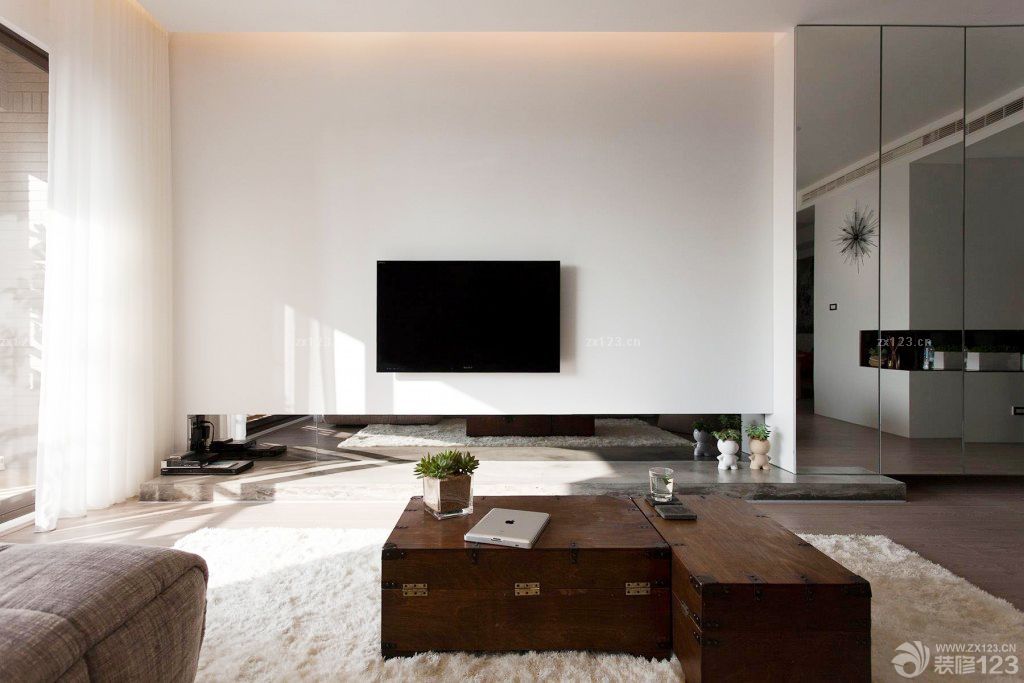 2025简约现代风格客厅隐形门最新设计样板