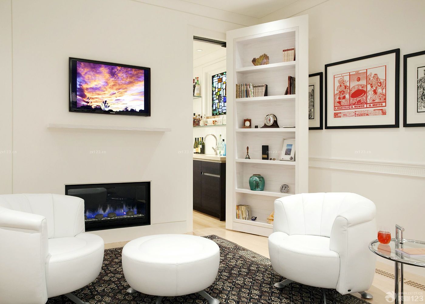 最新小户型客厅隐形门装修设计效果图大全