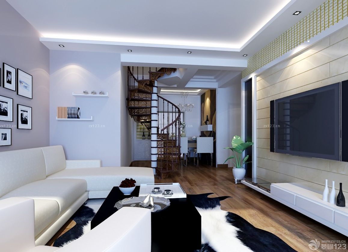  家装现代风格90平米跃层客厅装修设计图