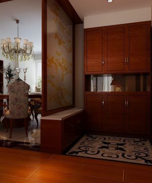 2025最新美式风格室内入户花园鞋柜效果图欣赏