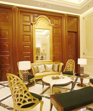 欧式风格家庭私人会所沙发背景墙设计效果图