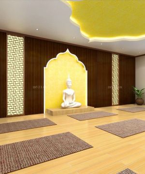 东南亚风格瑜伽会所墙面设计图
