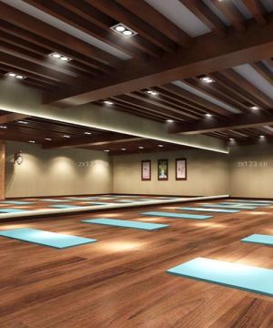 最新东南亚风格瑜伽会所木地板装饰图