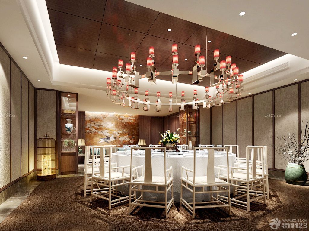 2020古典主义风格饭店包厢装修案例