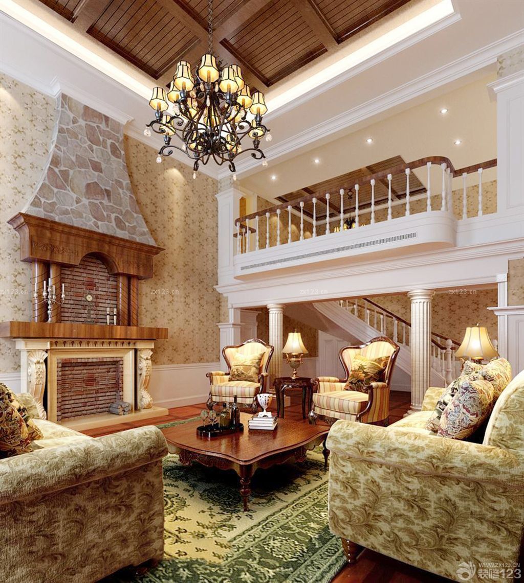 古典欧式风格小跃层客厅装修图片大全
