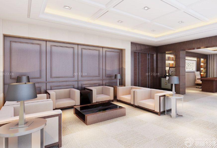 2025最新写字楼沙发背景墙装修方案