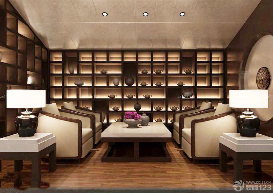 现代中式风格私人会所台灯设计图