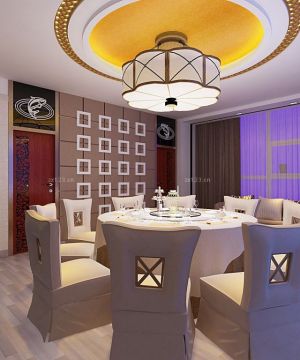 最新时尚简约风格饭店包厢吊顶设计效果图片2025