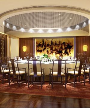 2025中式风格特色饭店包厢装修效果图大全