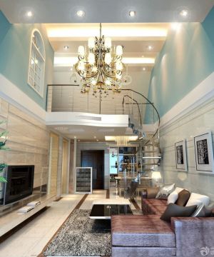 2025唯美欧式风格小跃层客厅装修案例大全