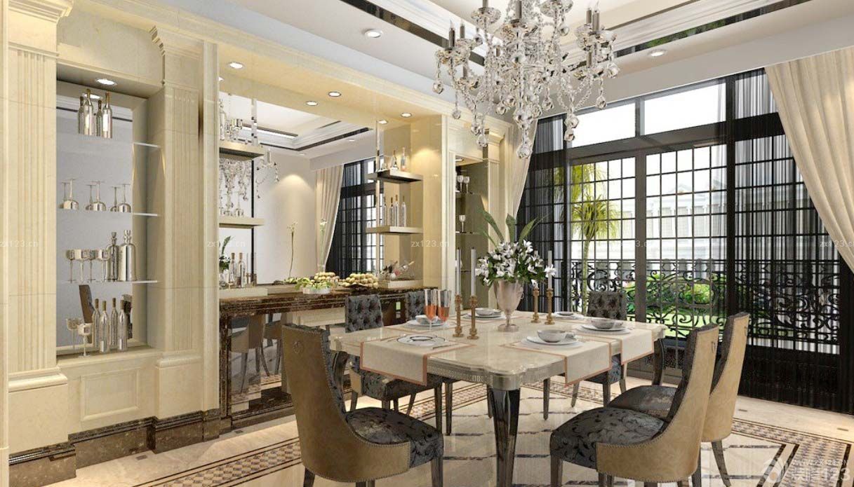 精装现代风格酒柜玻璃柜台设计图片