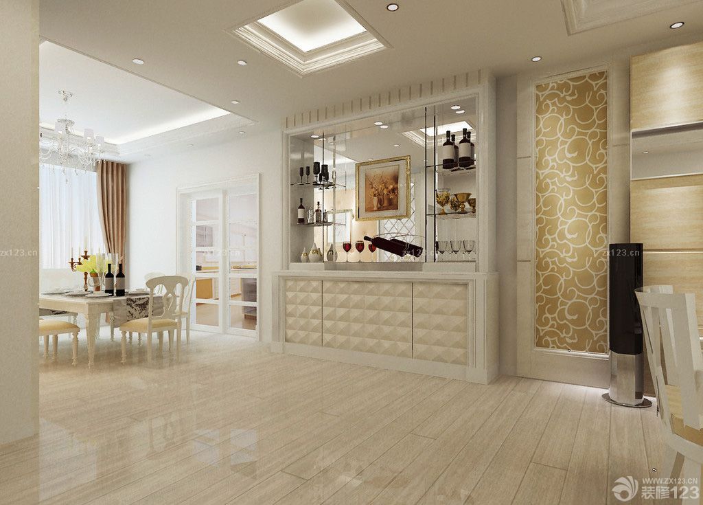 2025经典三室两厅现代风格酒柜装修设计图片