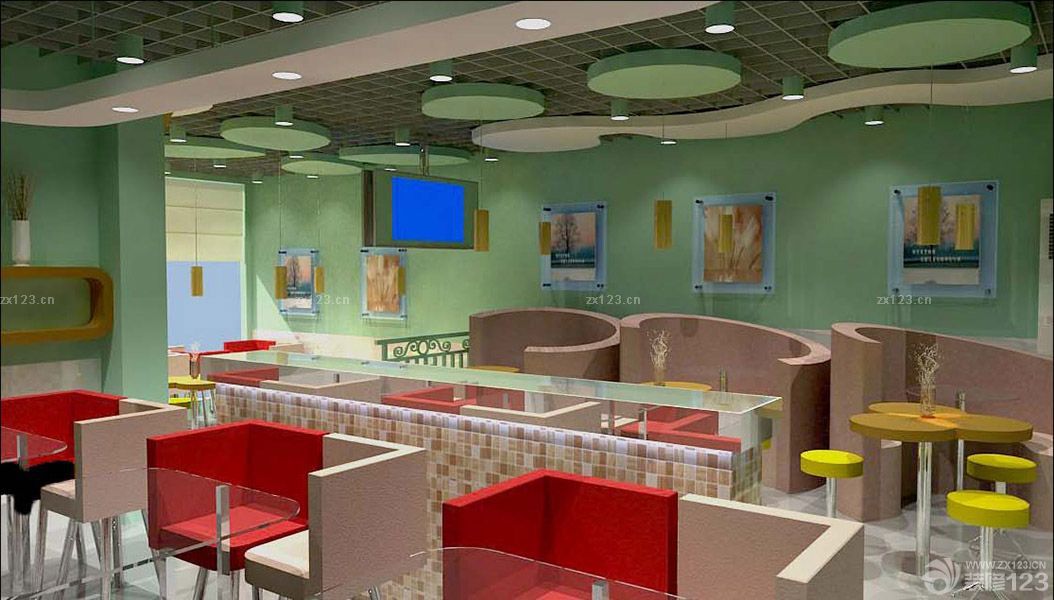 奶茶店面装修设计效果图片大全