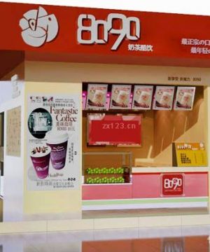 街头时尚日式15平奶茶店装修效果图片欣赏