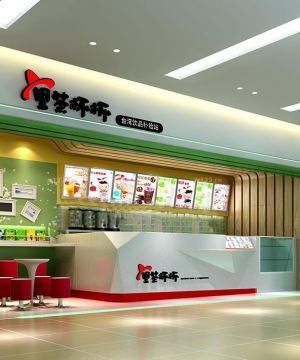清新惬意15平奶茶店装修效果图欣赏