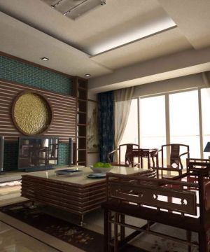 2023中式客厅窗帘设计效果图欣赏 