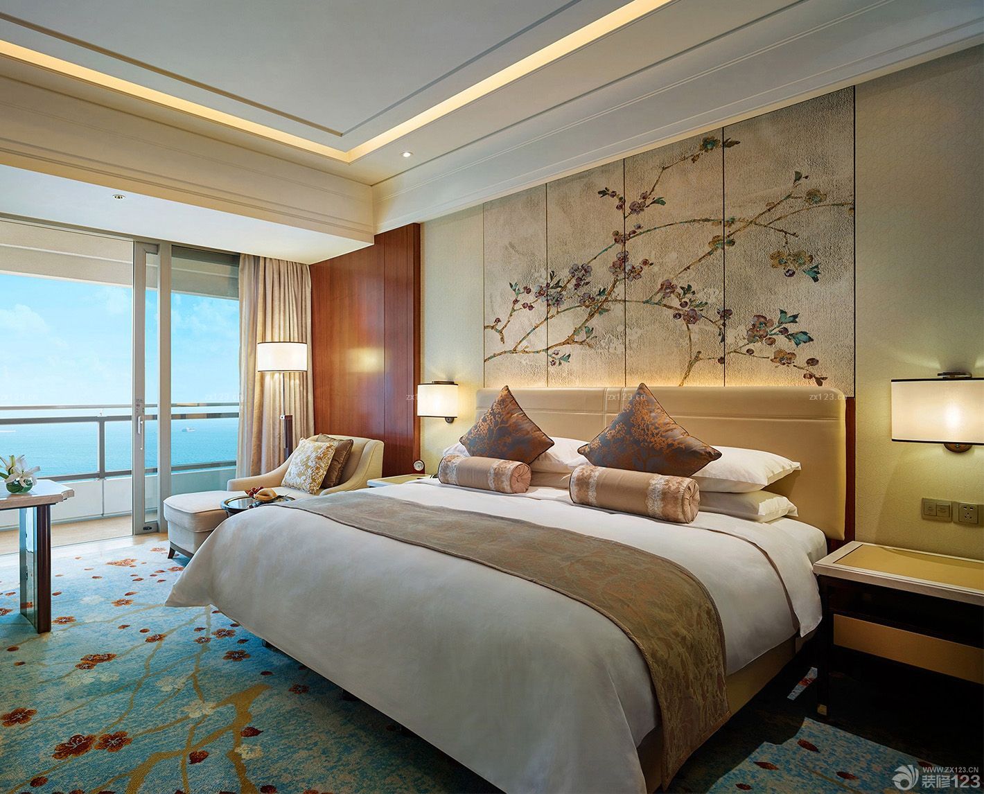 最新新中式风格商务酒店室内装修效果图片