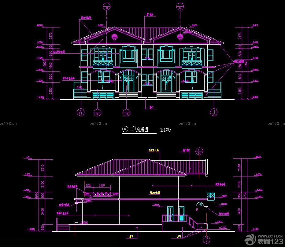 私人会所建筑立面图