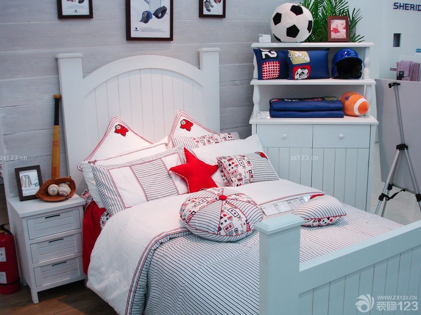 美式风格10平米儿童房儿童床设计图