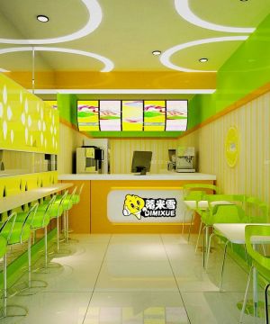 2025奶茶店温馨田园风格装修设计图