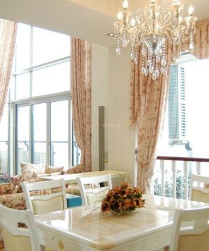 2025家装餐厅田园风格窗帘装修实景图欣赏