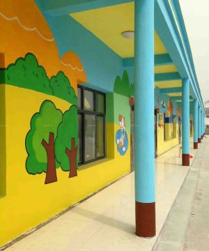 幼儿园外墙涂料墙体彩绘图片