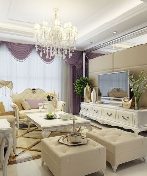 欧式风格家具白色电视柜设计图片