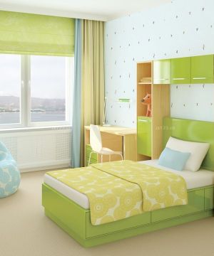 2023现代简约风格10平米儿童房床头柜设计图片