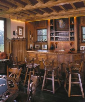 最新乡村风格家庭酒吧装潢效果图片欣赏