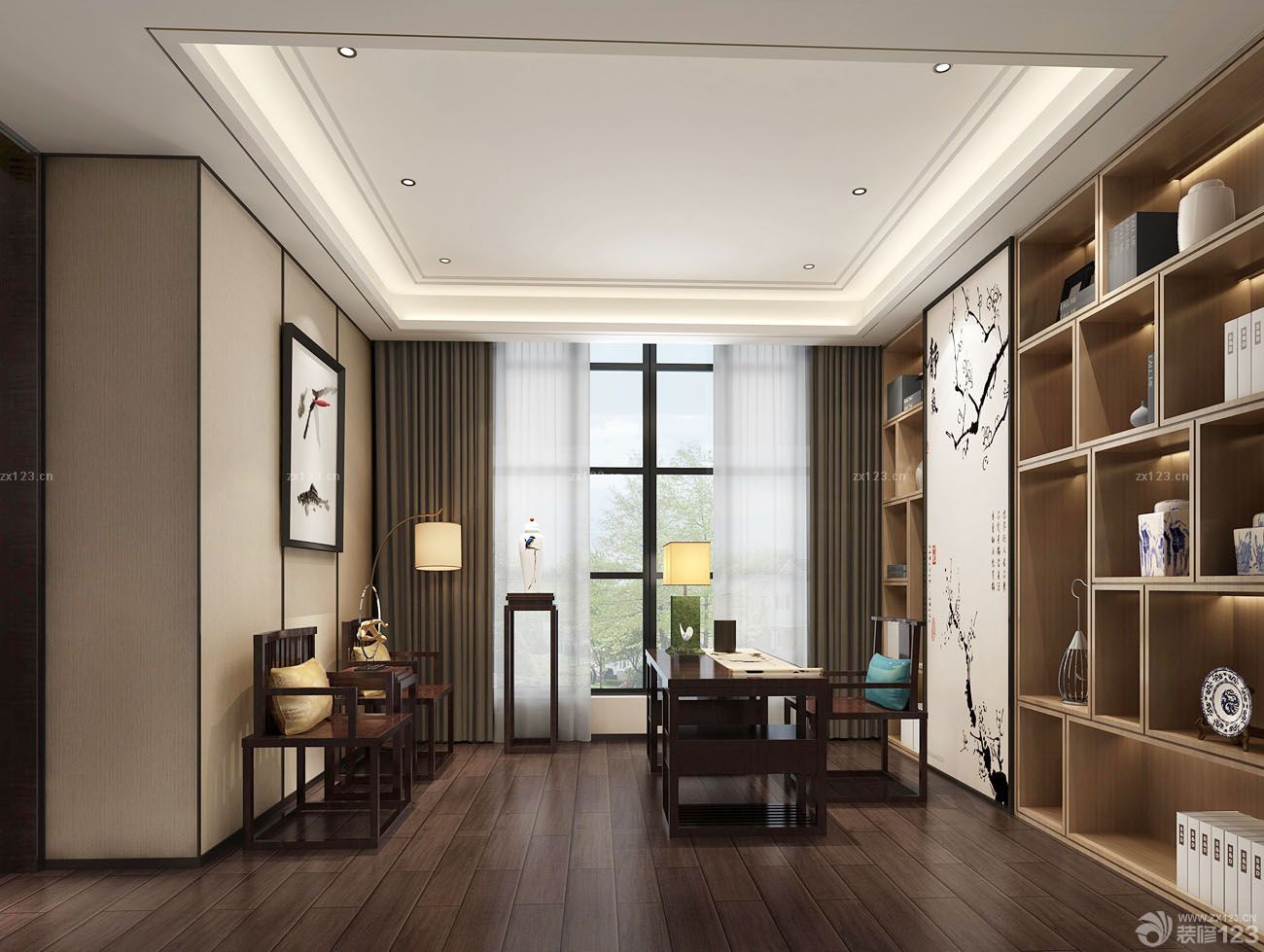 90平米复式楼阁楼书房设计效果图片欣赏