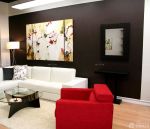  简约风格客厅褐色墙面装修设计效果图大全2025