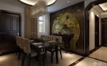 中式餐厅背景墙木质墙面设计图片