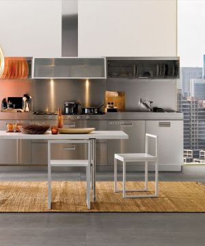 2023简欧风格厨房不锈钢橱柜家装设计图片