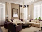 客厅现代简约风格窗帘装修设计效果图片
