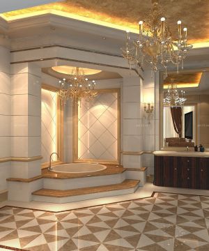 高档酒店客厅浴室东鹏瓷砖装修图片欣赏
