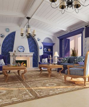 美式地中海混搭客厅设计图片