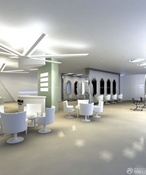2025最新理发店休闲区塑胶茶几装修设计效果图