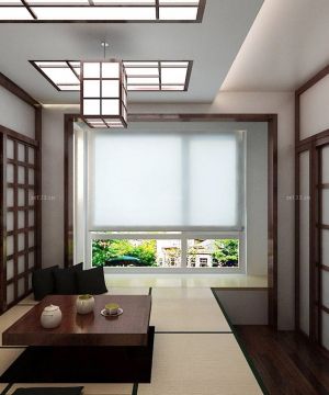 2023传统特色日式书房吊顶设计案例